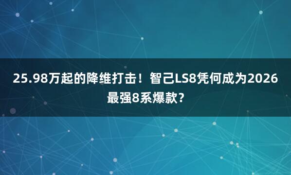 25.98万起的降维打击！智己LS8凭何成为2026最强8系爆款？
